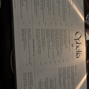 Ophelia - Menu - Mexican Near Me - Vancouver, British Columbia Ophelia - Menu - Mexican Near Me - Vancouver, British Columbia
