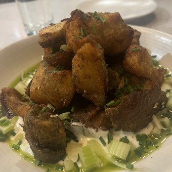 Philadelphia Distilling - CRISPY POTATOES buttermilk, chive oil, celery (vg, gf) - Distilleries Near Me - Philadelphia, Pennsylvania Philadelphia Distilling - CRISPY POTATOES buttermilk, chive oil, celery (vg, gf) - Distilleries Near Me - Philadelphia, Pennsylvania