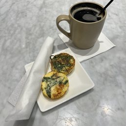 Veggie Egg Bites (order of 2) and coffee