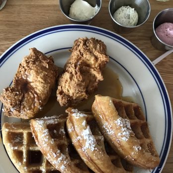 Sweet Chick - Vegetarian Chicken & Waffles - at first glance I genuinely thought this was regular chicken. Really great texture. - Breakfast & Brunch Near Me - Brooklyn, New York Sweet Chick - Vegetarian Chicken & Waffles - at first glance I genuinely thought this was regular chicken. Really great texture. - Breakfast & Brunch Near Me - Brooklyn, New York