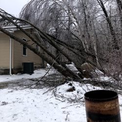 Shuman's Lawn and Tree Service - Storm work before