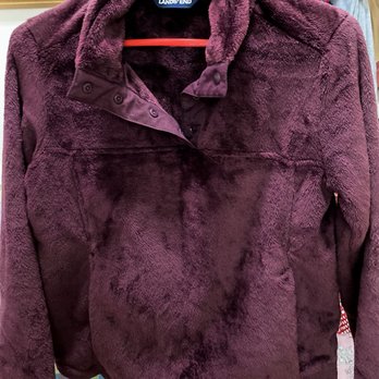 Lands' End - Daughter wants me warm. She gave me a Lands End faux velvet pullover. 12/01/24 - Men's Clothing Near Me - Paramus, New Jersey