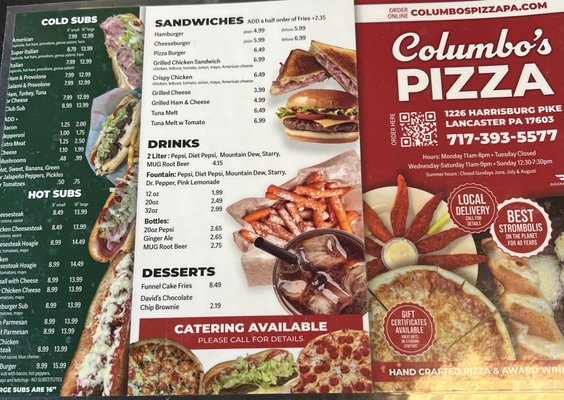 Menu photo 2 Columbo's Pizza Lancaster, PA Menu photo 2 Columbo's Pizza Lancaster, PA