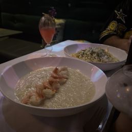 Pasta Carbonara. Shrimp Risotto Pasta Carbonara. Shrimp Risotto
