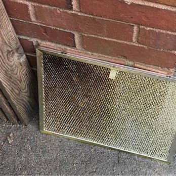 SB Spotless Cleaning - This was the state of one of the oven vent filters. It's outside because it was dripping grease on the floor. - Home Cleaning Near Me - Methuen, Massachusetts