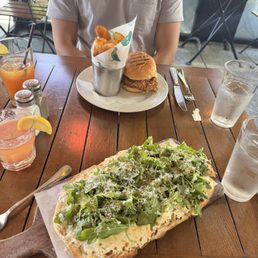Flatbread and Chicken Sandwhich