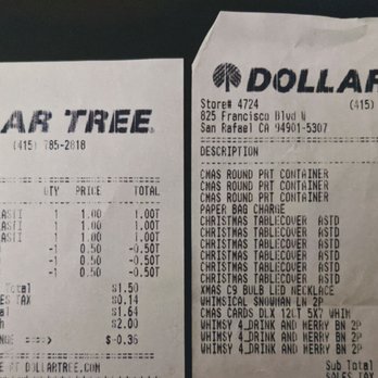 Dollar Tree - Original receipt on right...bogus exchange receipt on left - Discount Store Near Me - San Rafael, California Dollar Tree - Original receipt on right...bogus exchange receipt on left - Discount Store Near Me - San Rafael, California