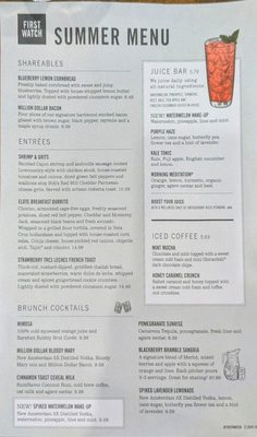 Menu photo 3 First Watch Upper Arlington, OH