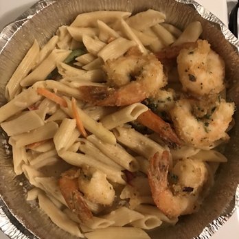 Footprints Cafe - This is the shrimp Rasta pasta I ordered. - Caribbean Near Me - Brooklyn, New York