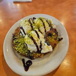 Gyro House Mediterranean Grill - Kanafe with vanilla ice cream and pistachios