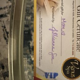 Gift certificate that states, one hour massage. Given $20.00 in credit toward massage. No expiration date. Gift certificate that states, one hour massage. Given $20.00 in credit toward massage. No expiration date.