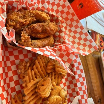 Hangry Joe's Hot Chicken - a basket of fried chicken and french fries - Halal Near Me - Coppell, Texas Hangry Joe's Hot Chicken - a basket of fried chicken and french fries - Halal Near Me - Coppell, Texas