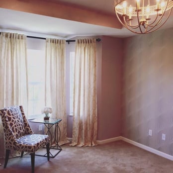 Wendy Lynn Interiors & Design - Bedroom bay window area (waiting on our bed from the movers). Check out the cool orb chandelier Wendy found. - Interior Design Near Me Wendy Lynn Interiors & Design - Bedroom bay window area (waiting on our bed from the movers). Check out the cool orb chandelier Wendy found. - Interior Design Near Me