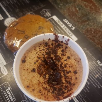 Java's Cafe - Aztech Mocha and a chocolate chip cookie - Coffee & Tea Near Me - Rochester, New York Java's Cafe - Aztech Mocha and a chocolate chip cookie - Coffee & Tea Near Me - Rochester, New York