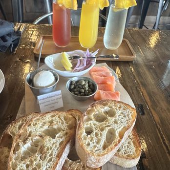 The Artisan's Palate - Smoked salmon board and mimosa flight - Cafes Near Me - Charlotte, North Carolina The Artisan's Palate - Smoked salmon board and mimosa flight - Cafes Near Me - Charlotte, North Carolina