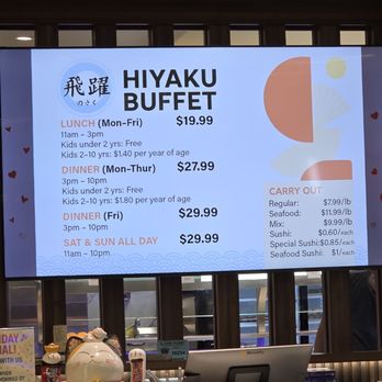 Hiyaku Buffet - Price (May 2026) - Buffets Near Me - Beaverton, Oregon