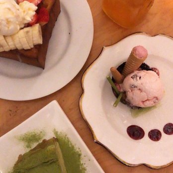 Prince Tea House - Green Tea Mille Crepe, Fruit Toast, Raspberry Mousse - Tea Rooms Near Me - Flushing, New York