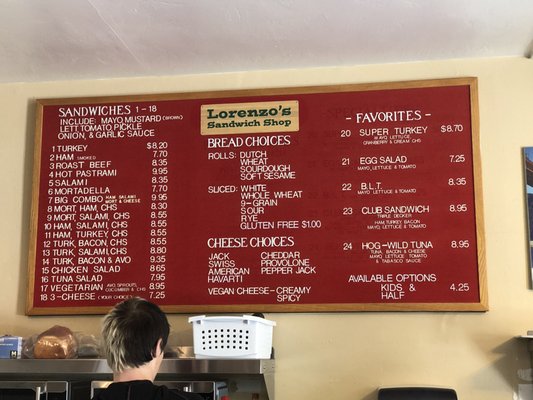 Menu photo 4 Lorenzo's Sandwich Shop Belmont, CA