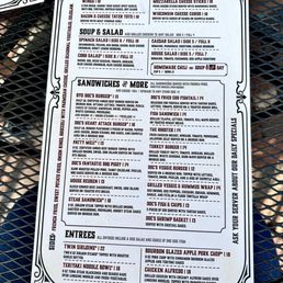 a menu on a table