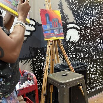 Paint N Pour - The instructor. - Paint & Sip Near Me - New York, New York Paint N Pour - The instructor. - Paint & Sip Near Me - New York, New York
