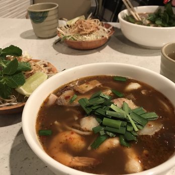 Bun Mam Ha Tien - Bun mam #1- fermented fish paste soup with bbq pork, fish, squid, shrimp, and eggplant - Vietnamese Near Me - San Jose, California Bun Mam Ha Tien - Bun mam #1- fermented fish paste soup with bbq pork, fish, squid, shrimp, and eggplant - Vietnamese Near Me - San Jose, California