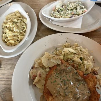 Hofbrauhaus Columbus - Jägerschnitzel Buttered Spätzle The "Yard" Sampler German Potato Salad Fried Cabbage Coleslaw - German Near Me - Columbus, Ohio