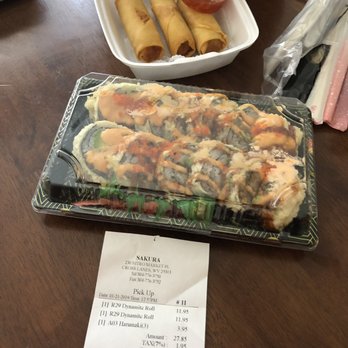 Sakura - Two dynamite rolls and an order of spring rolls. $30 - Japanese Near Me - Charleston, West Virginia Sakura - Two dynamite rolls and an order of spring rolls. $30 - Japanese Near Me - Charleston, West Virginia
