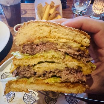 Hawksmoor - Cross-Section of the HH Burger - Steakhouses Near Me - Chicago, Illinois Hawksmoor - Cross-Section of the HH Burger - Steakhouses Near Me - Chicago, Illinois