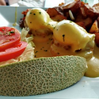 The Dune Deck Cafe - Crab Cake Benedict. - Breakfast & Brunch Near Me - Lantana, Florida The Dune Deck Cafe - Crab Cake Benedict. - Breakfast & Brunch Near Me - Lantana, Florida