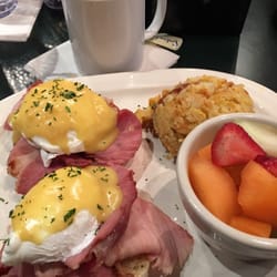 Sahm's Place - Eggs Benedict with amaaaaazing cornbread casserole.