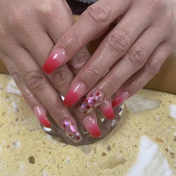 Elegant Nails and Spa - Valentine's Day set with ombré - Nail Salons Near Me - Lawton, Oklahoma Elegant Nails and Spa - Valentine's Day set with ombré - Nail Salons Near Me - Lawton, Oklahoma