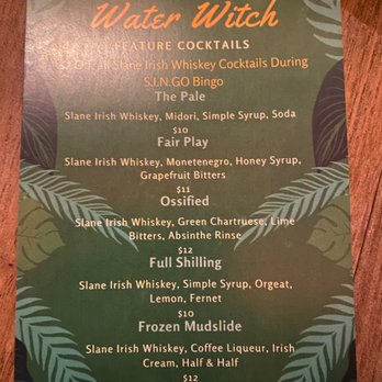 Water Witch - Feature Cocktail Menu March 2021 - Tiki Bars Near Me - Savannah, Georgia Water Witch - Feature Cocktail Menu March 2021 - Tiki Bars Near Me - Savannah, Georgia