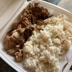 Pork with White Rice & Beans that has no beans.