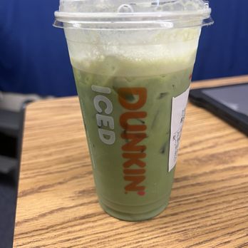 Dunkin' - Iced Matcha Latte with Vanilla Cold Foam - Donuts Near Me - Baldwin Park, California