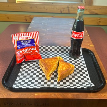 Toastie - a sandwich and soda on a tray - Cafes Near Me - Columbia Falls, Montana