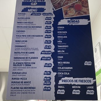 Los Cipotes - Menu - Salvadoran Near Me - Reno, Nevada