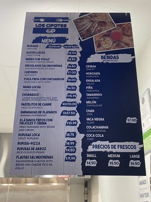 Menu photo 5 Los Cipotes Reno, NV