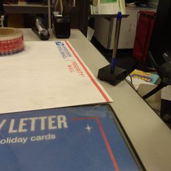 USPS - Pen  four feet from her.