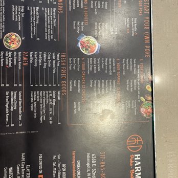 Harmony Tea Shoppe - Poke and ramen menu. - Ramen Near Me - Indianapolis, Indiana