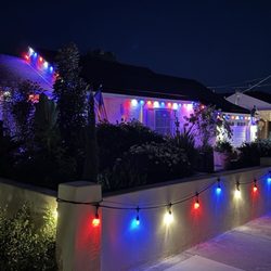 EasyLights - Enbrighten Eternity eaves lights (installed by EasyLights) and Enbrighten Seasons cafe lights (self installed)