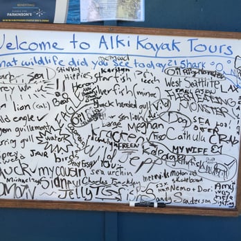 Alki Kayak Tours - What wildlife did you see today? Spot where it says "My Wife." Lol! - Boating Near Me - Seattle, Washington Alki Kayak Tours - What wildlife did you see today? Spot where it says "My Wife." Lol! - Boating Near Me - Seattle, Washington
