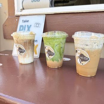 Early Bird Coffee - White chocolate hazelnut (left), Chai Matcha (middle), Black Sesame coffee (right) - Coffee & Tea Near Me - Kihei, Hawaii Early Bird Coffee - White chocolate hazelnut (left), Chai Matcha (middle), Black Sesame coffee (right) - Coffee & Tea Near Me - Kihei, Hawaii