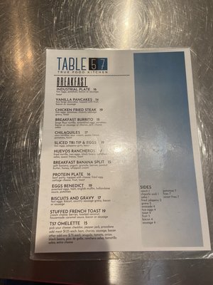 Menu photo 4 Table 57 Visalia, CA