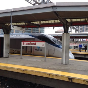 Stamford Transportation Center - Amtrak train. Watch out! They switch tracks. Wait in station above the tracks in case they do. cannot make it over w a suitcase - Train Stations Near Me - Stamford, Connecticut Stamford Transportation Center - Amtrak train. Watch out! They switch tracks. Wait in station above the tracks in case they do. cannot make it over w a suitcase - Train Stations Near Me - Stamford, Connecticut