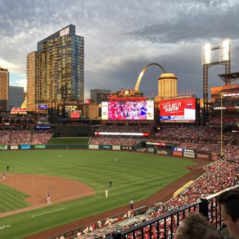 Busch Stadium - The Arch glowing at sunset - Stadiums & Arenas Near Me - Saint Louis, Missouri