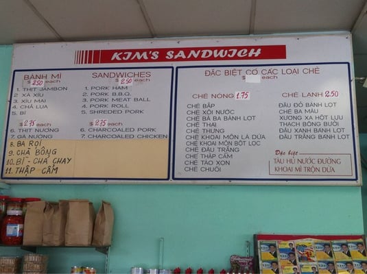 Menu photo 8 Kim's Sandwiches San Jose, CA Menu photo 8 Kim's Sandwiches San Jose, CA