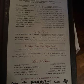 Charley's Steak House - Menu - Seafood Near Me - Tampa, Florida