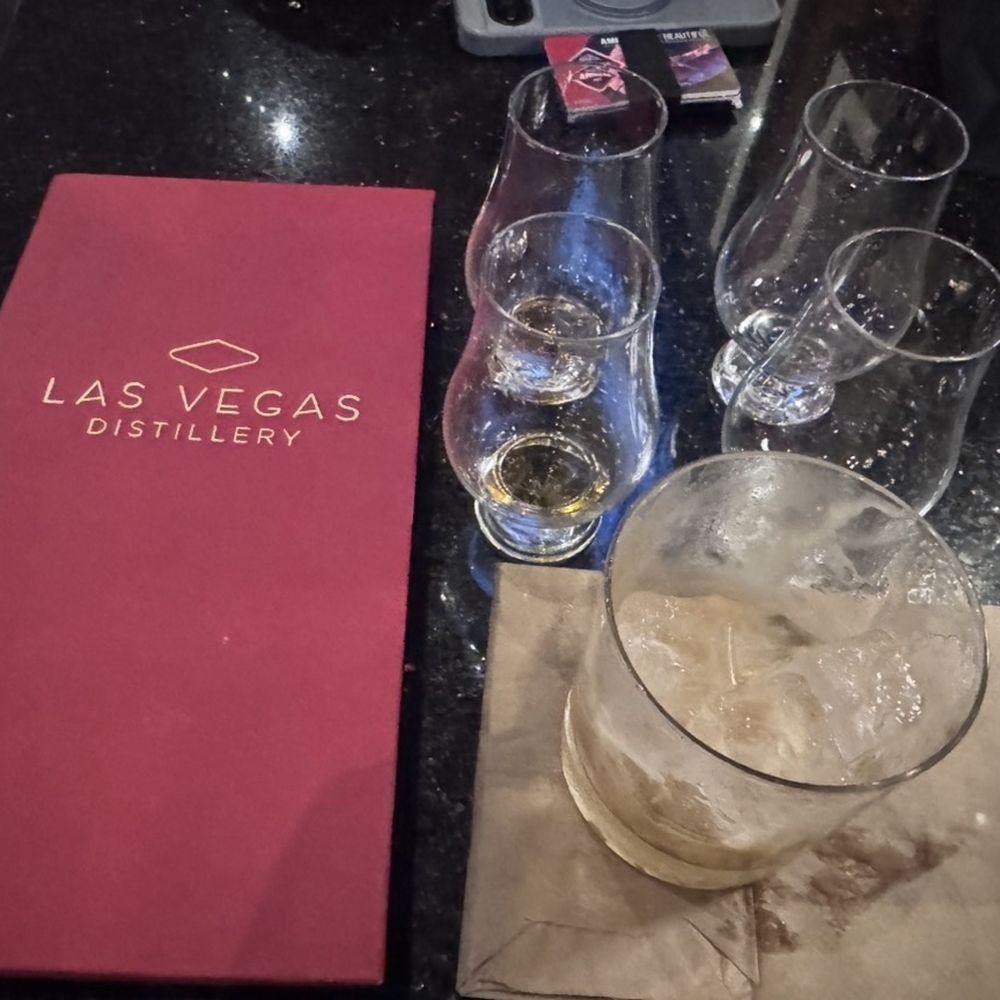 Las Vegas Distillery - The samples and my glass of cocktail - Distilleries Near Me - Henderson, Nevada Las Vegas Distillery - The samples and my glass of cocktail - Distilleries Near Me - Henderson, Nevada