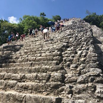 Zona Arqueológica de Cobá - Looking up at the tallest Mayan pyramid in the Yucatan - Zona Arqueológica de Cobá - Landmarks & Historical Buildings Near Me - Cobá, ROO