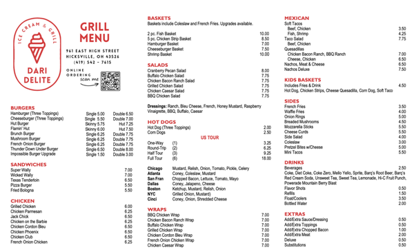 Menu photo 1 Dairy Delite Hicksville, OH Menu photo 1 Dairy Delite Hicksville, OH